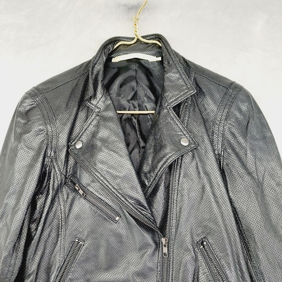 Truth and Pride Black Metal Casual Zip Pockets Moto Jacket P3207 - Picture 3 of 8